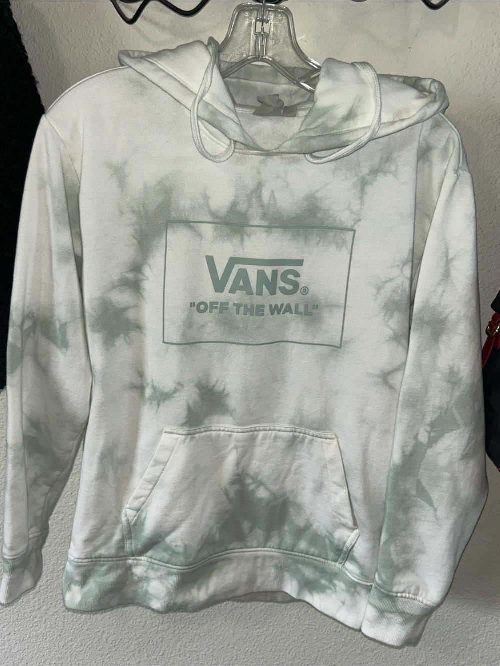 Vans Mint Green and White Tie-Dye Hoodie